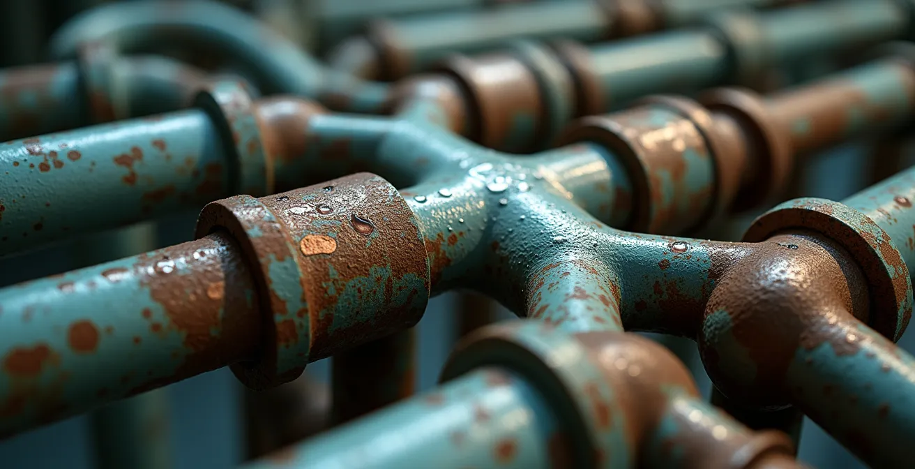 Structure architecturale complexe représentant métaphoriquement un montage fiscal