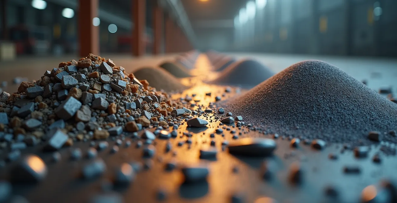 Processus de transformation industrielle de chutes de production en nouvelles matières premières